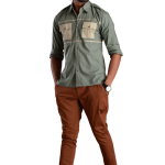 Men's Stylish Basil Green Hunting Shirt | Outdoor Comfort & Adventure